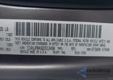 2016 Jeep Patriot Sport z USA, uszkodzony, nr VIN 1C4NJPBA3GD512498